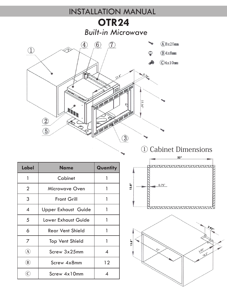 Summit OTR24 Installation Manual User Manual | 4 pages