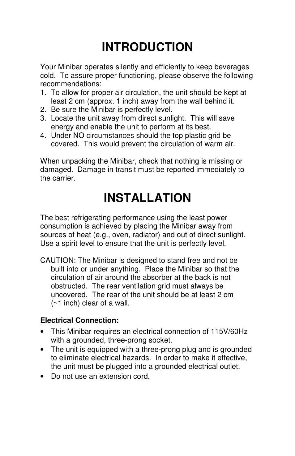 Introduction, Installation | Summit MB25LGL User Manual | Page 3 / 6