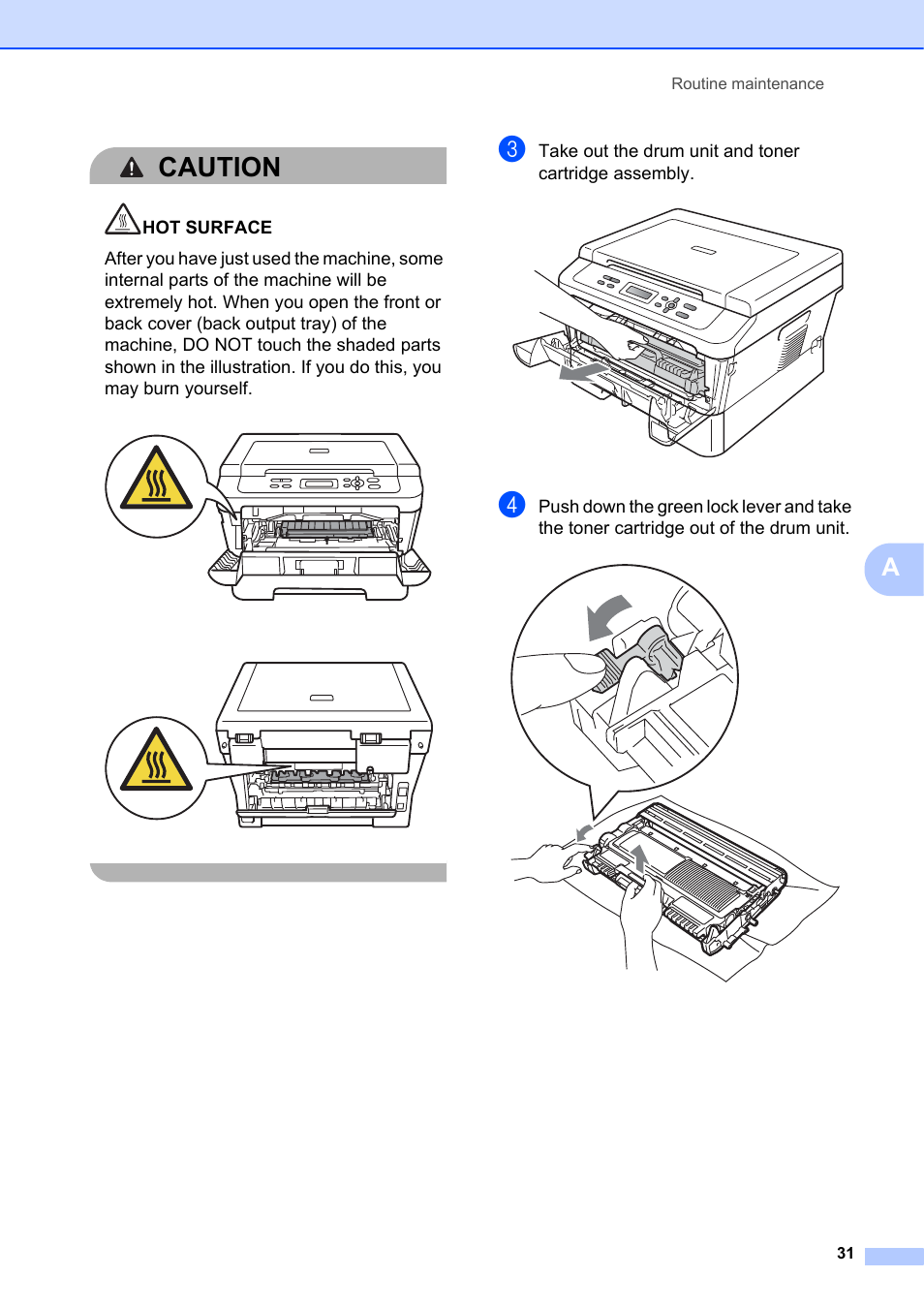 Caution | Brother DCP-7055 User Manual | Page 37 / 100