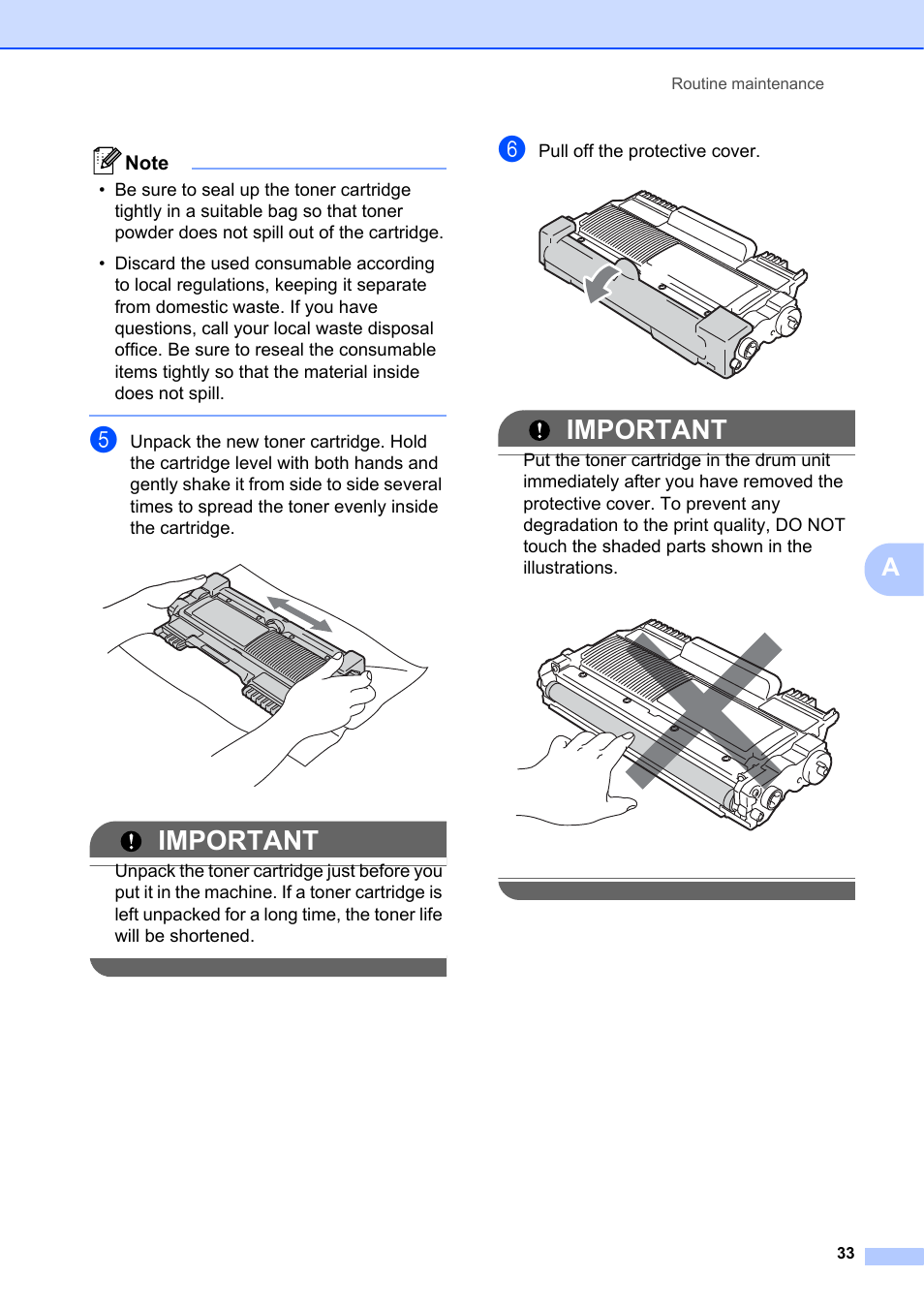 Important | Brother DCP-7055 User Manual | Page 39 / 100