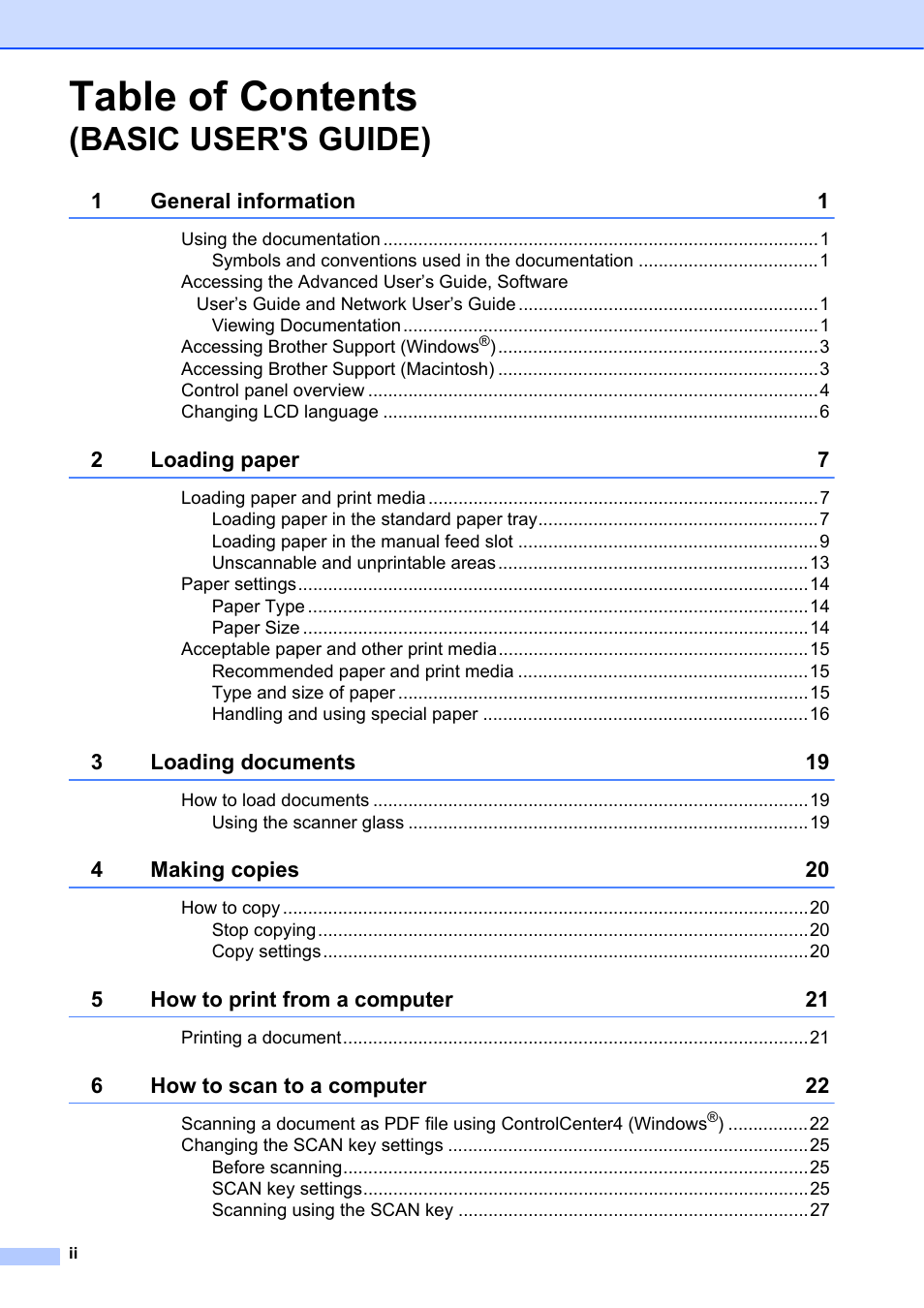 Brother DCP-7055 User Manual | Page 4 / 100