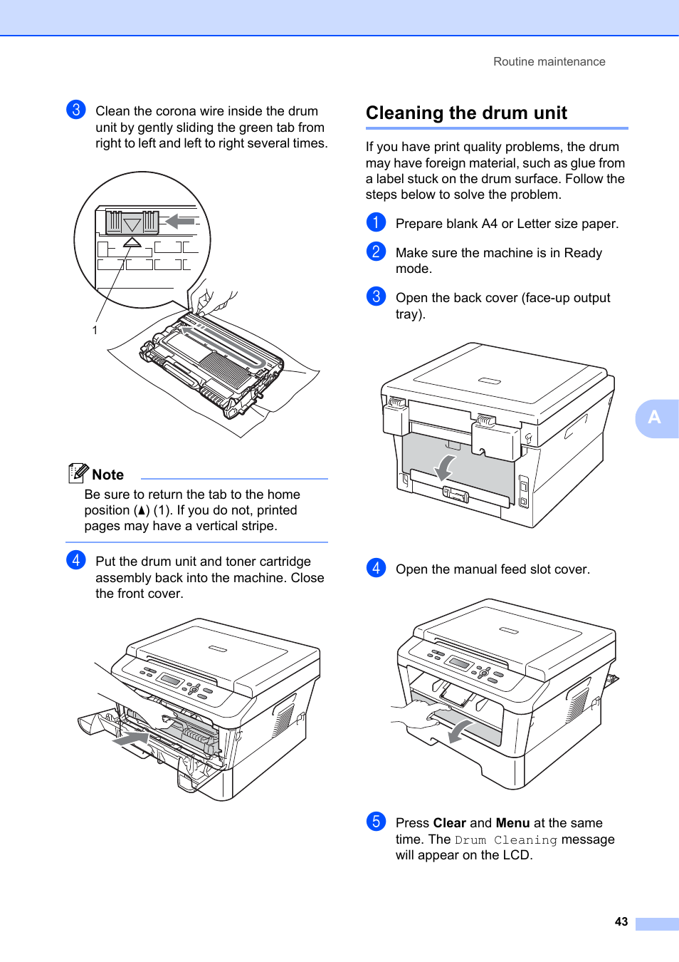 Cleaning the drum unit | Brother DCP-7055 User Manual | Page 49 / 100