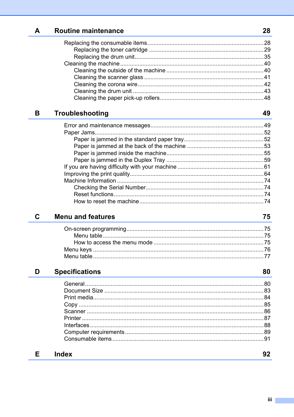 Brother DCP-7055 User Manual | Page 5 / 100