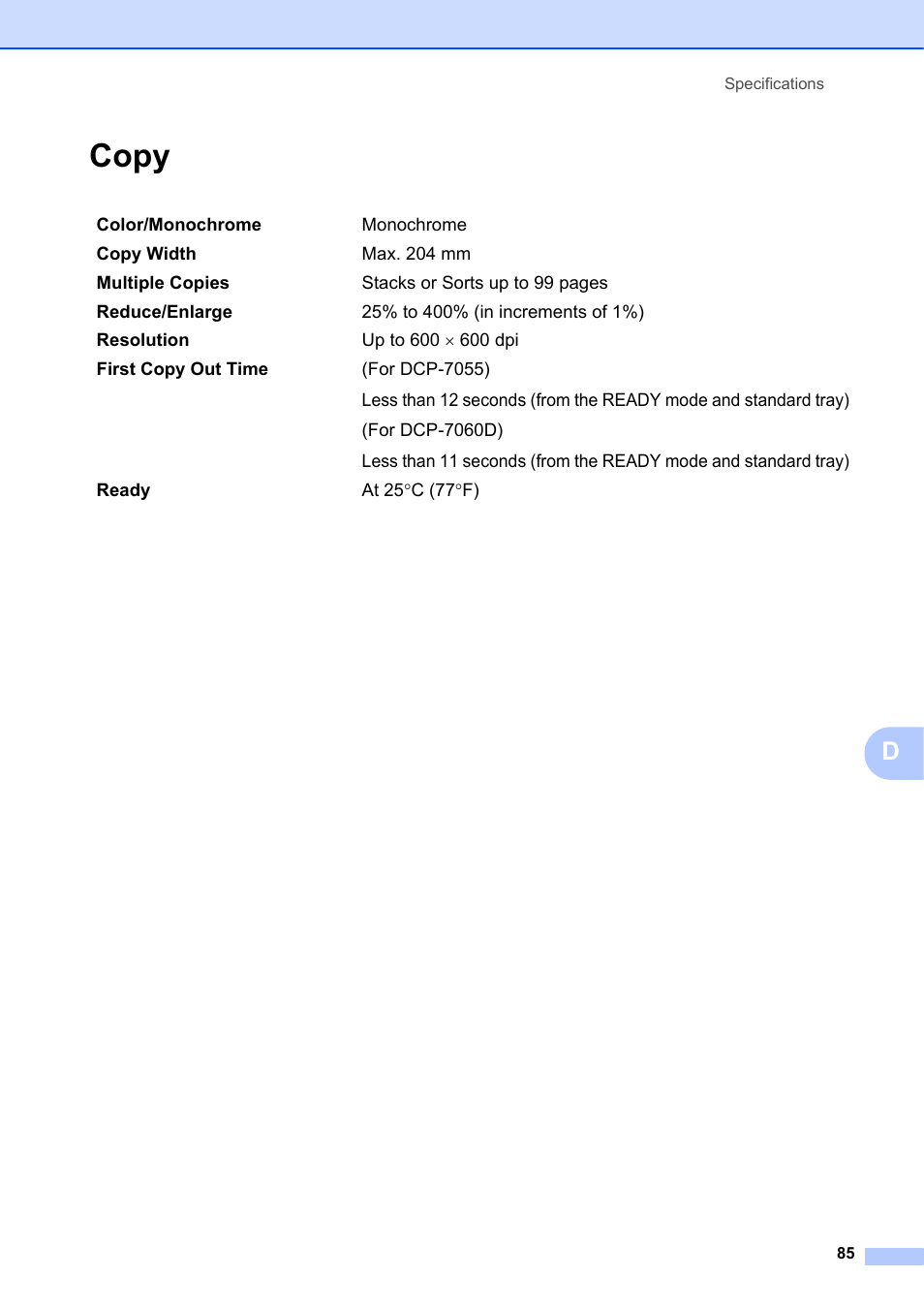 Copy | Brother DCP-7055 User Manual | Page 91 / 100