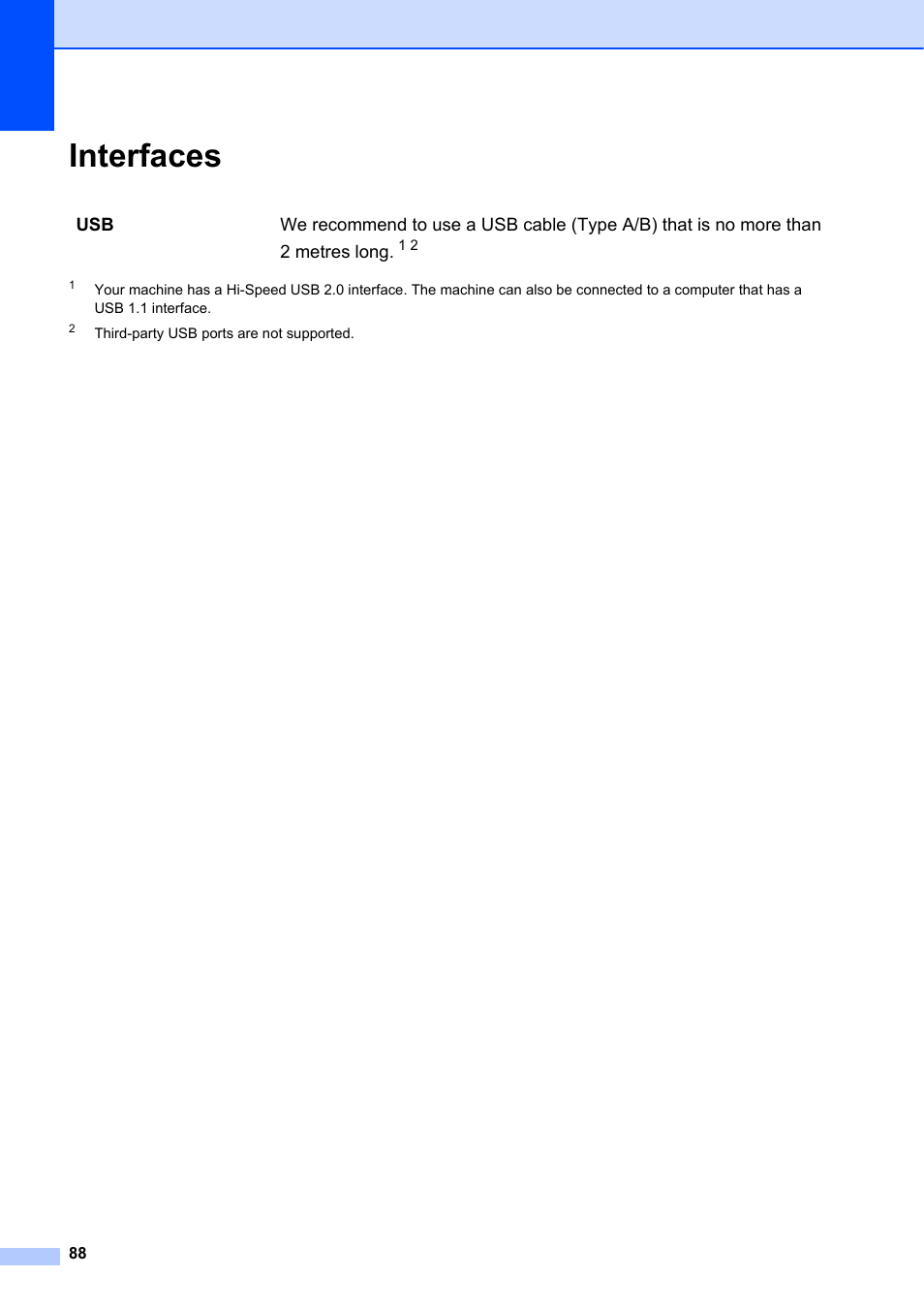 Interfaces | Brother DCP-7055 User Manual | Page 94 / 100