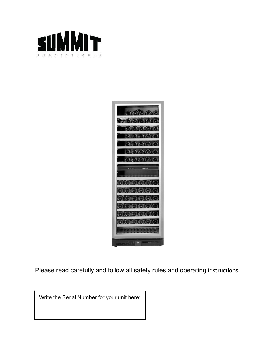 Summit SWC1965 User Manual | 12 pages