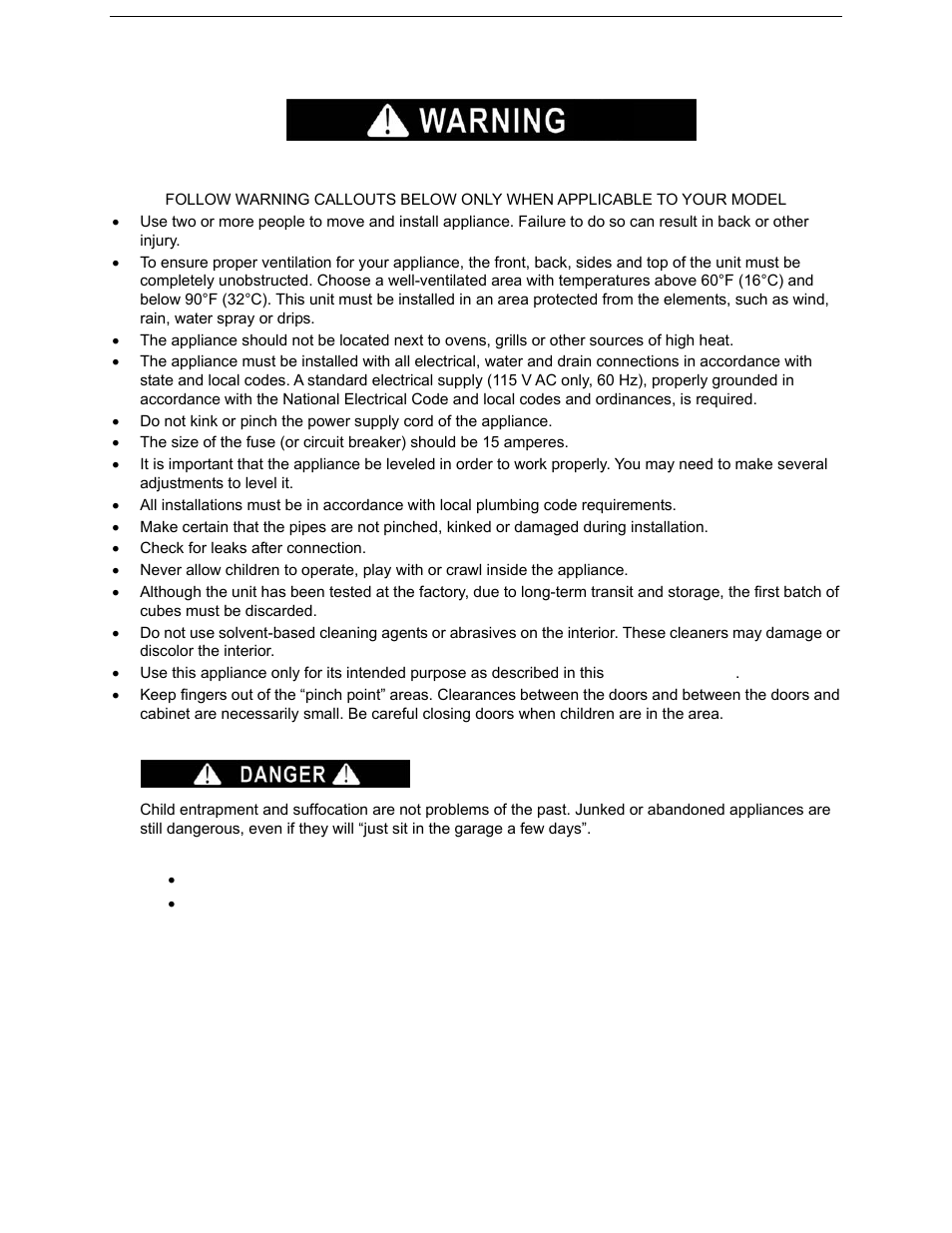 Save these instructions | Summit SWC1965 User Manual | Page 3 / 12