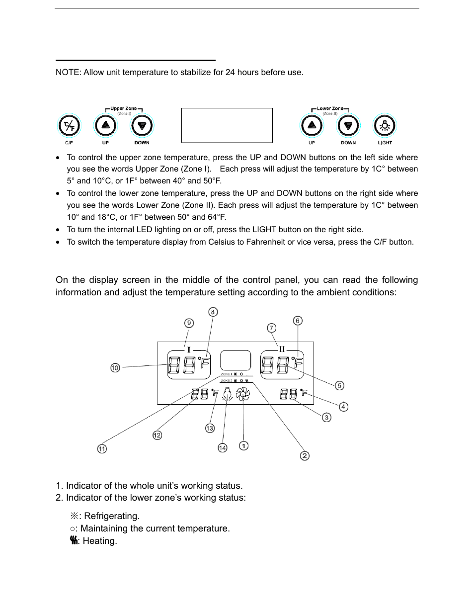 Operating your wine cellar | Summit SWC1965 User Manual | Page 7 / 12