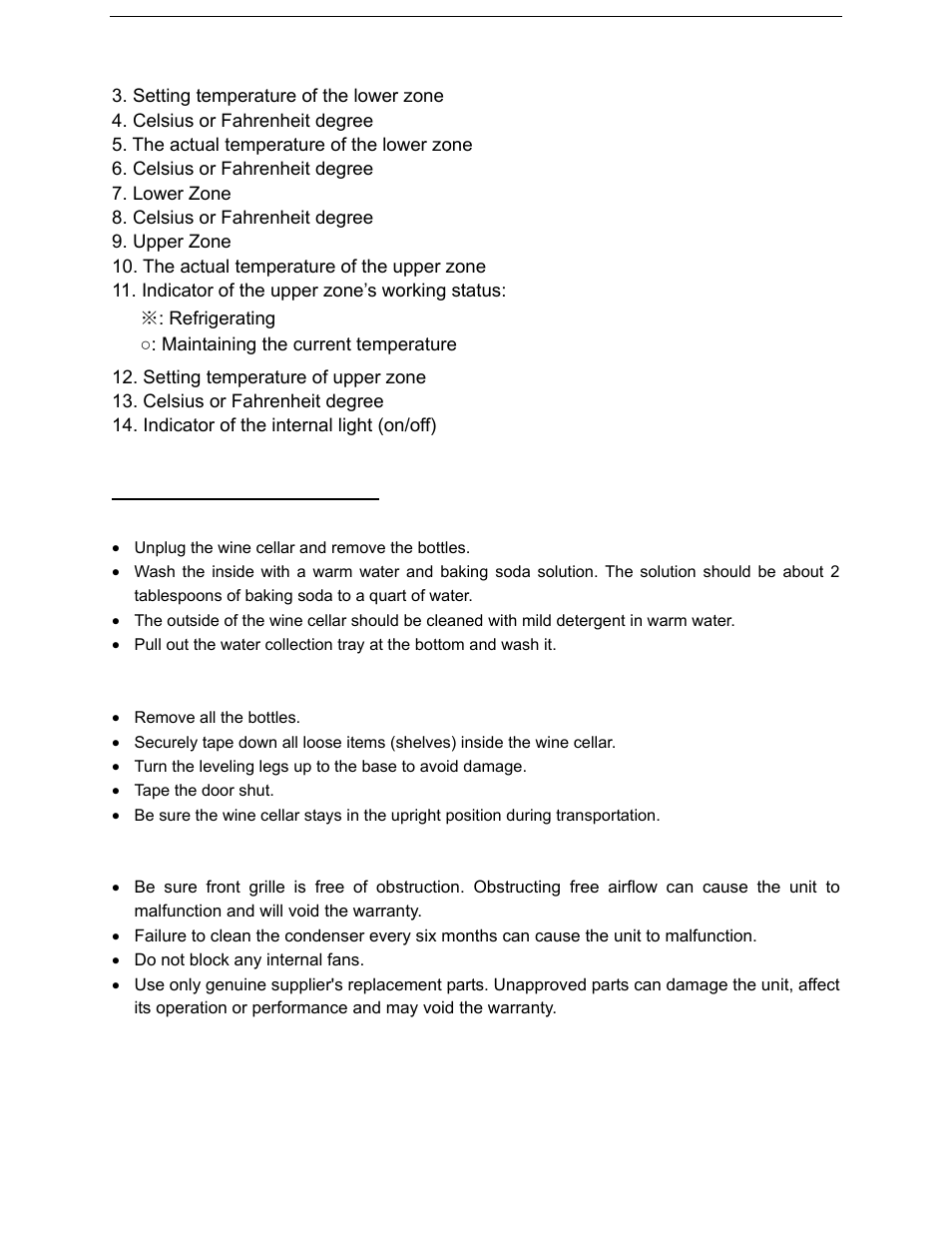 Care and maintenance | Summit SWC1965 User Manual | Page 8 / 12