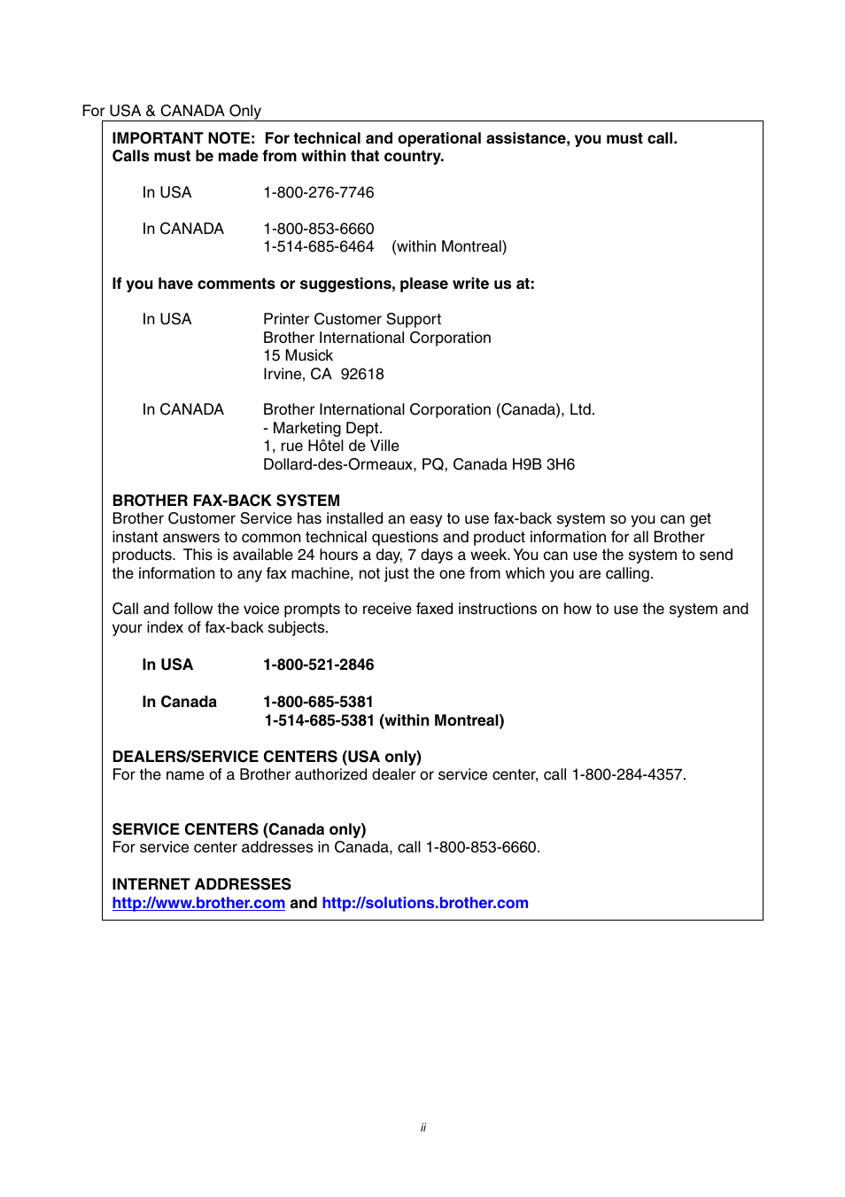 Brother HL-1230 EN User Manual | Page 2 / 116