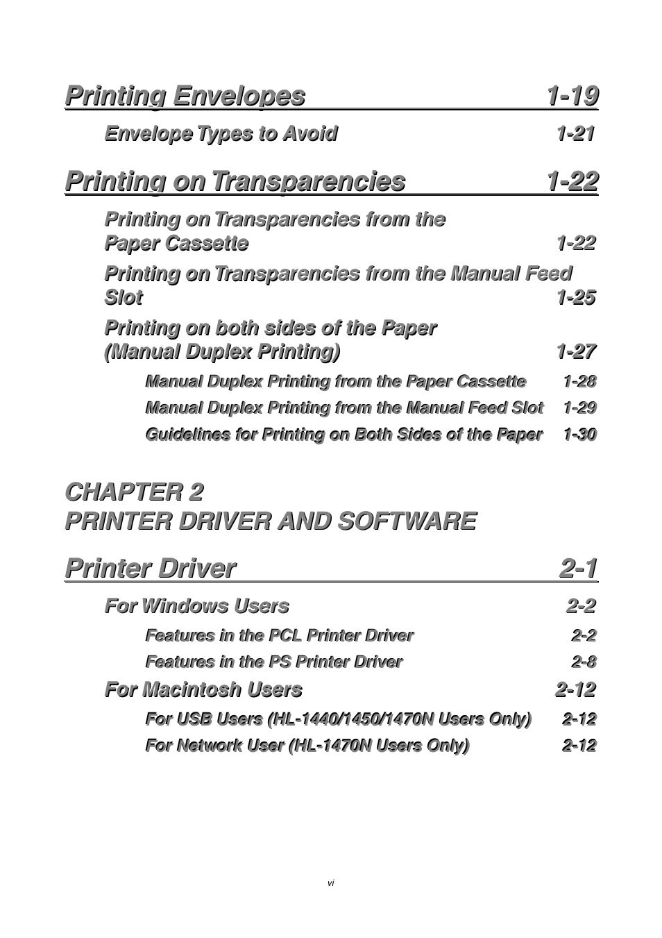 Brother HL-1230 EN User Manual | Page 6 / 116