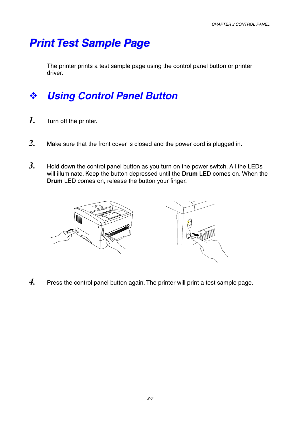 Using control panel button | Brother HL-1230 EN User Manual | Page 61 / 116
