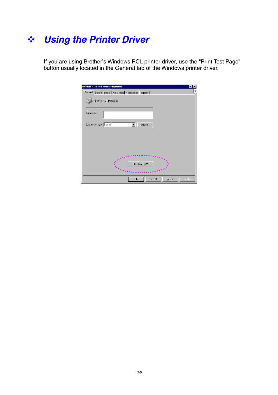 Using the printer driver | Brother HL-1230 EN User Manual | Page 62 / 116