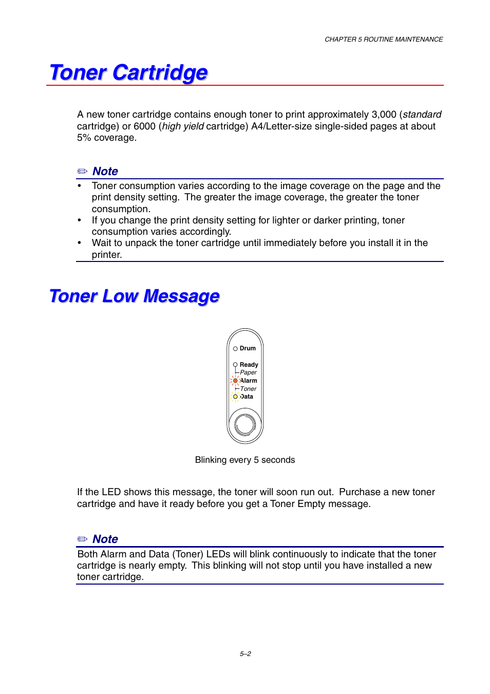 Toner cartridge, Toner low message | Brother HL-1230 EN User Manual | Page 74 / 116