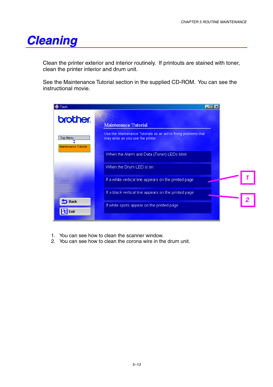Cleaning | Brother HL-1230 EN User Manual | Page 85 / 116
