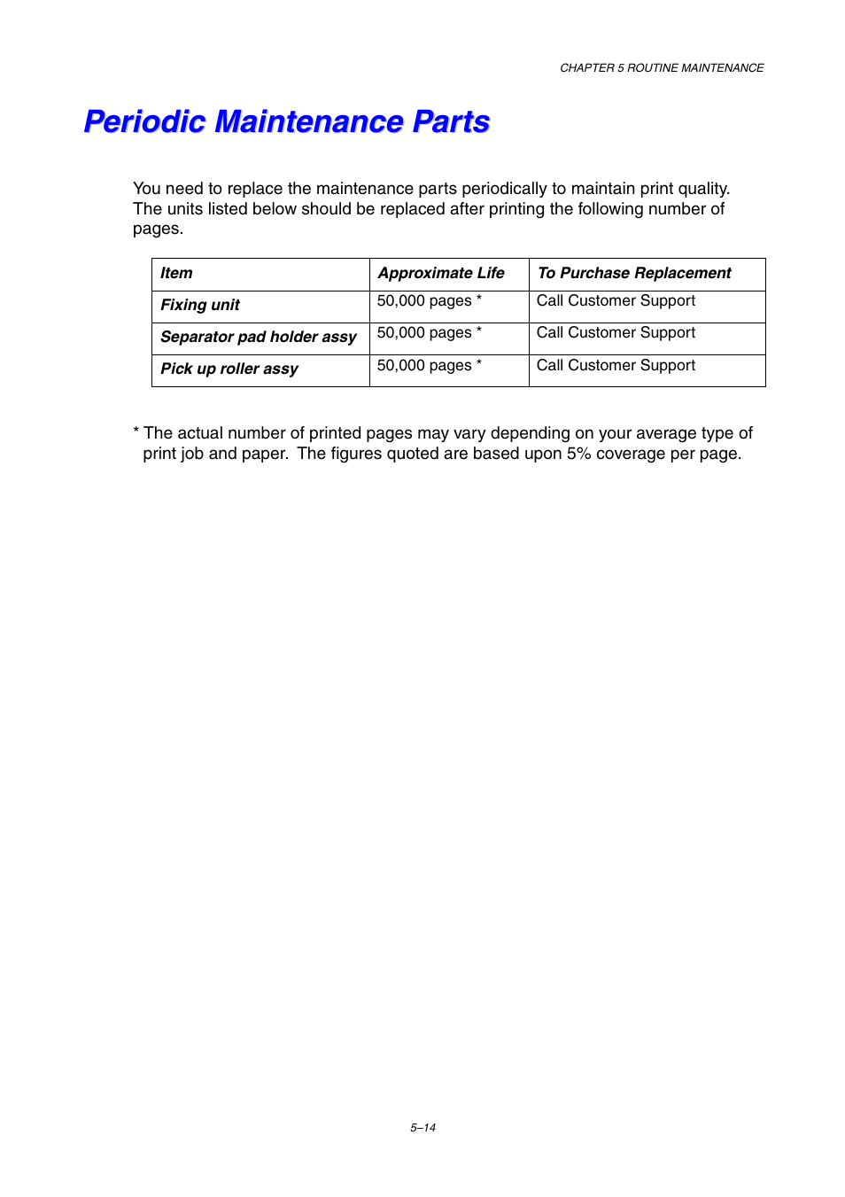 Periodic maintenance parts | Brother HL-1230 EN User Manual | Page 86 / 116