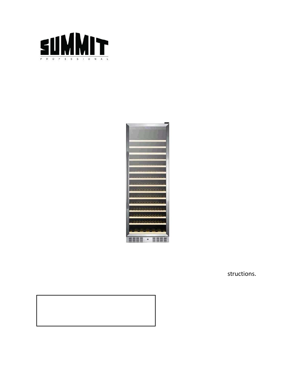 Summit SWC1925 User Manual | 12 pages