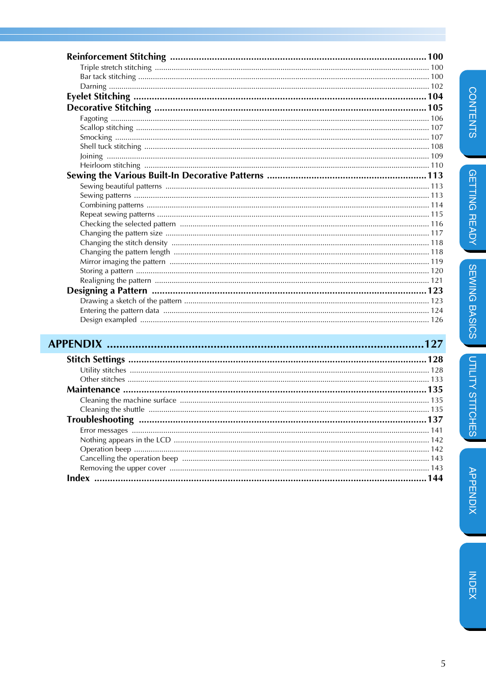 Appendix | Brother PC-420 User Manual | Page 11 / 153