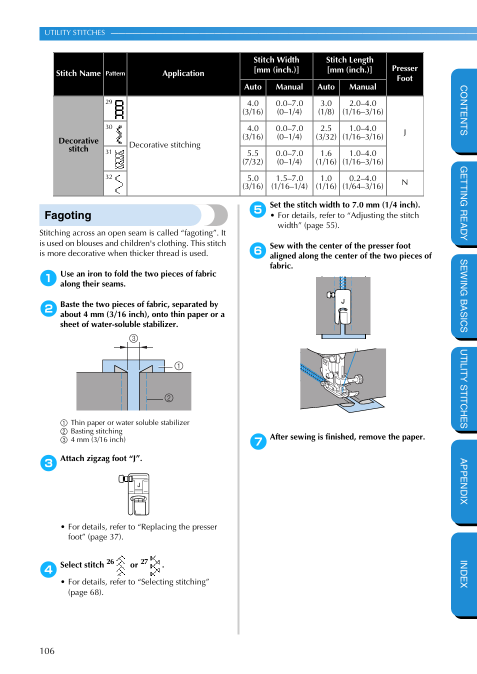 Fagoting | Brother PC-420 User Manual | Page 112 / 153