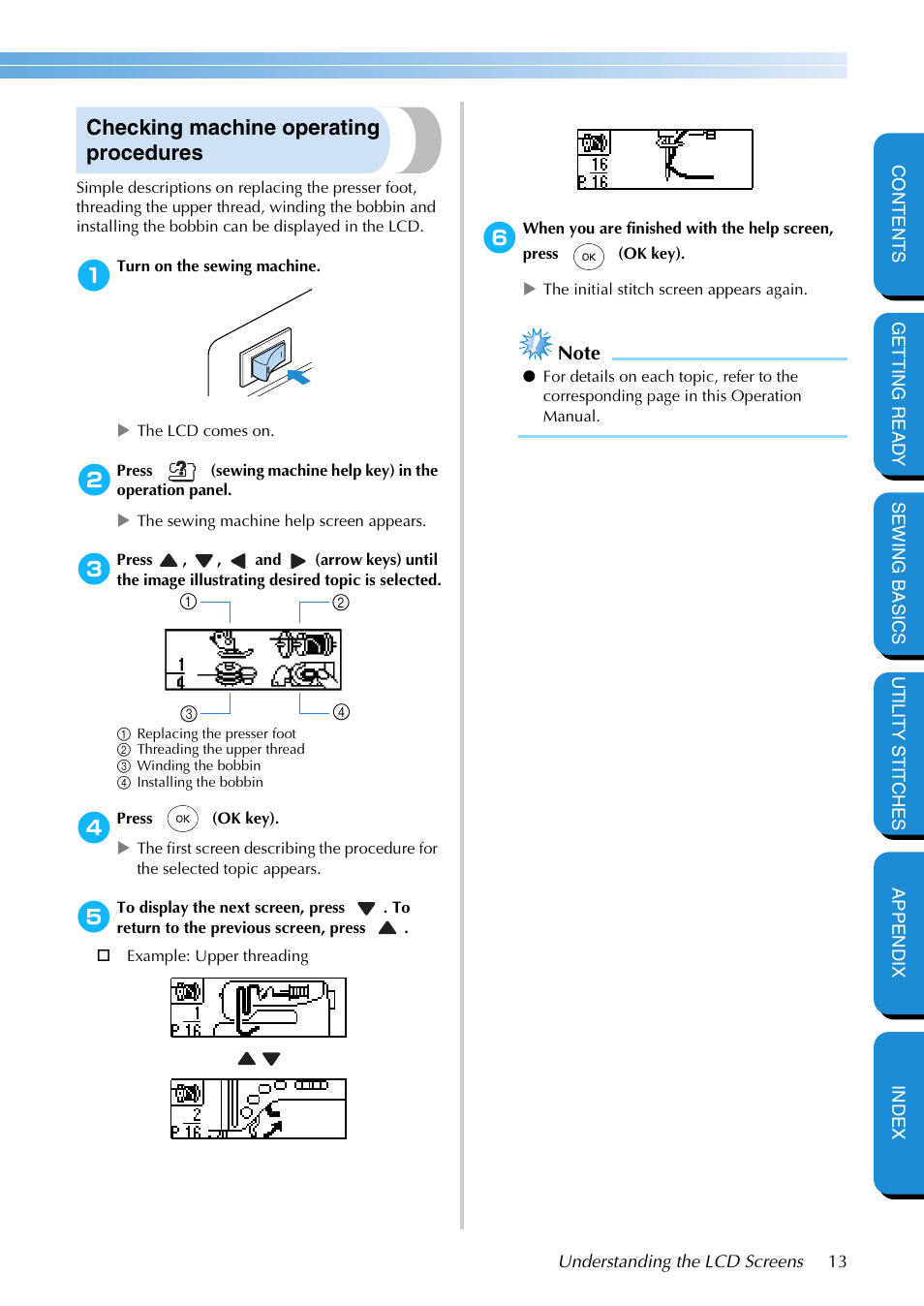 Checking machine operating procedures | Brother PC-420 User Manual | Page 19 / 153