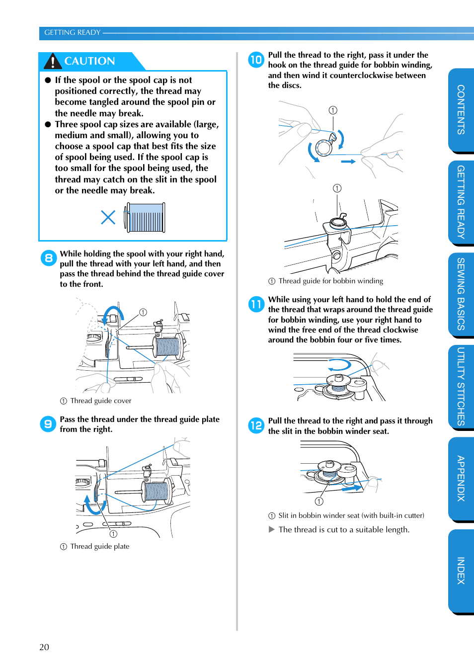 Caution | Brother PC-420 User Manual | Page 26 / 153