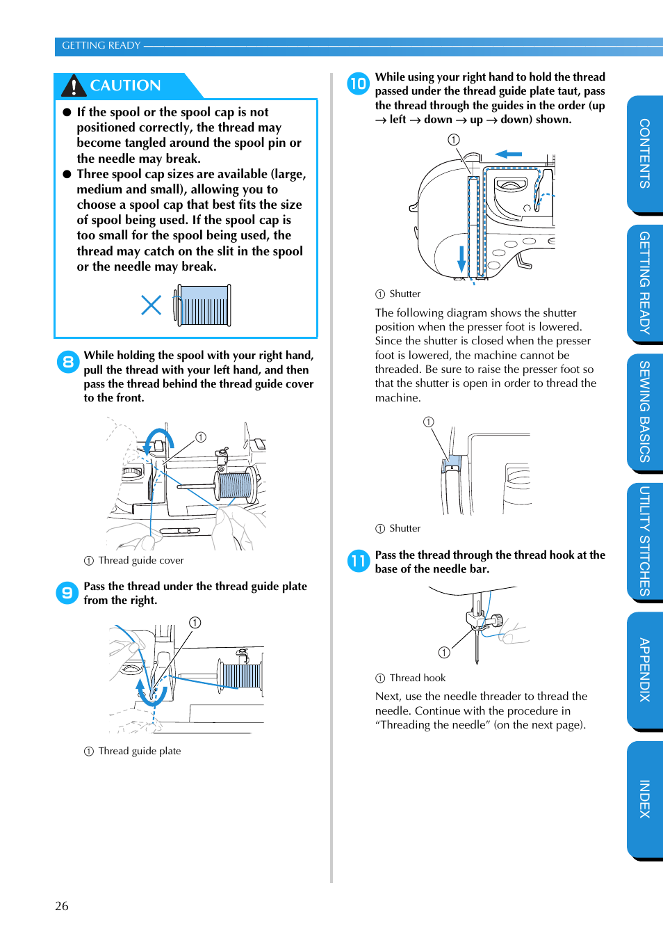 Caution | Brother PC-420 User Manual | Page 32 / 153