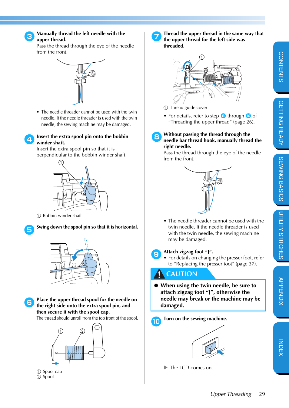 Caution | Brother PC-420 User Manual | Page 35 / 153