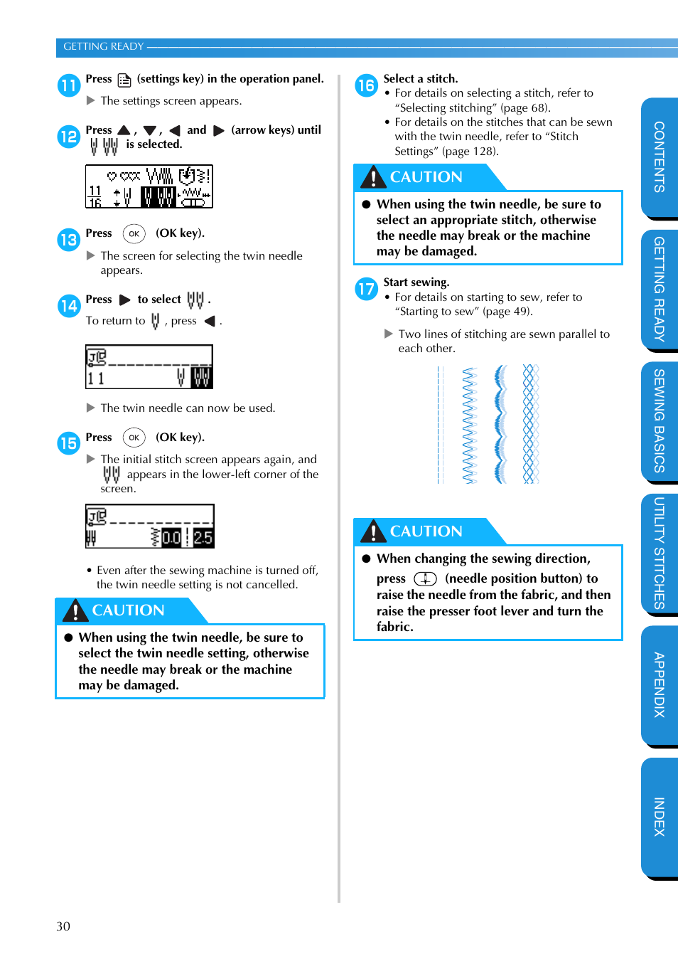 Caution | Brother PC-420 User Manual | Page 36 / 153