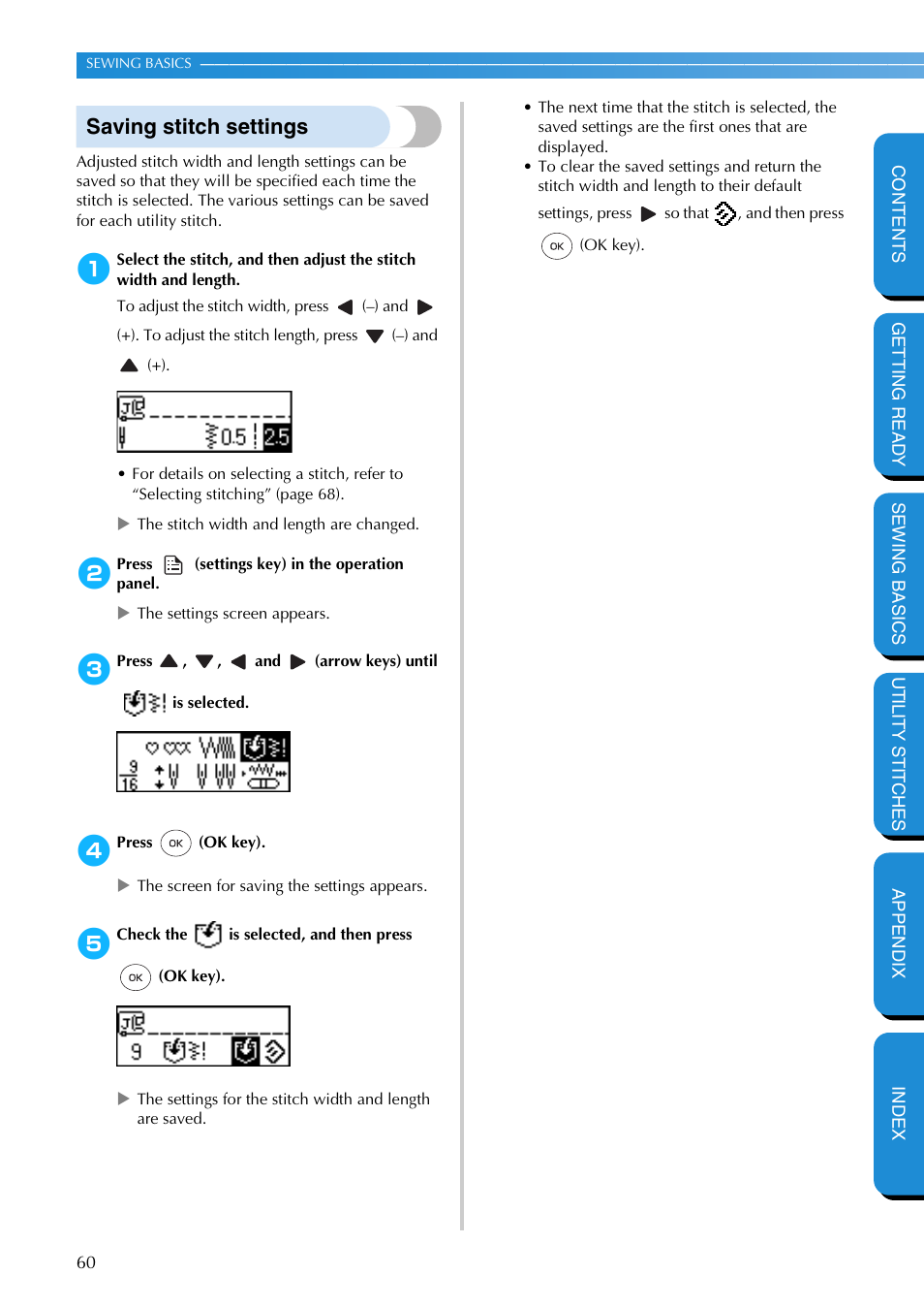 Saving stitch settings | Brother PC-420 User Manual | Page 66 / 153