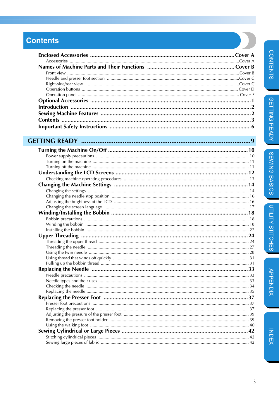 Brother PC-420 User Manual | Page 9 / 153