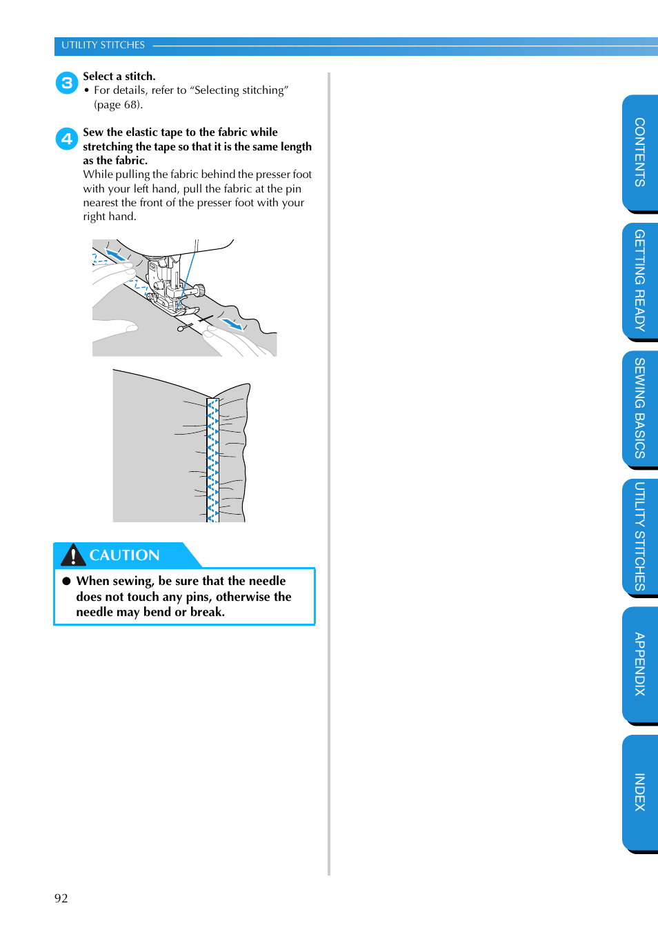 Caution | Brother PC-420 User Manual | Page 98 / 153