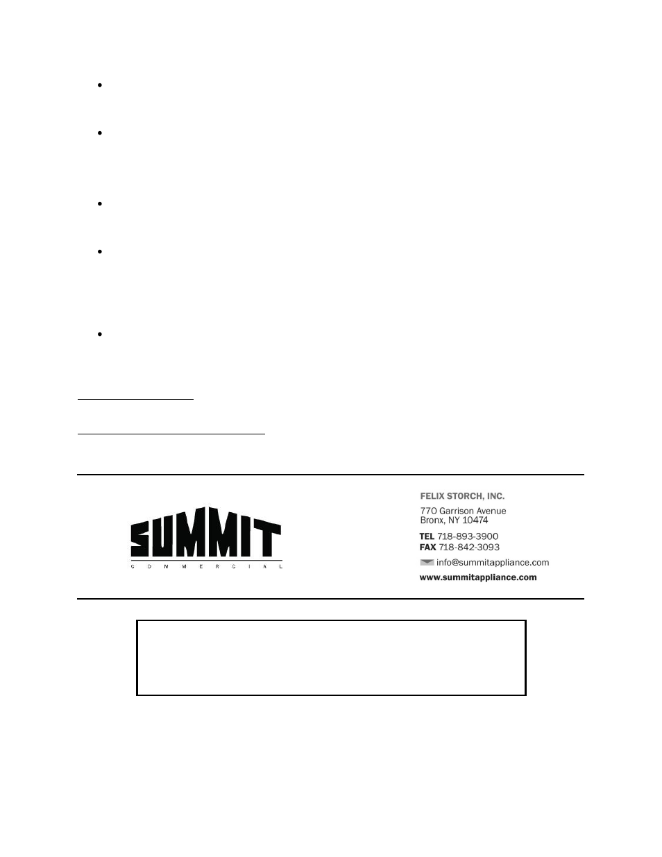 Summit SCR1505 User Manual | Page 14 / 14