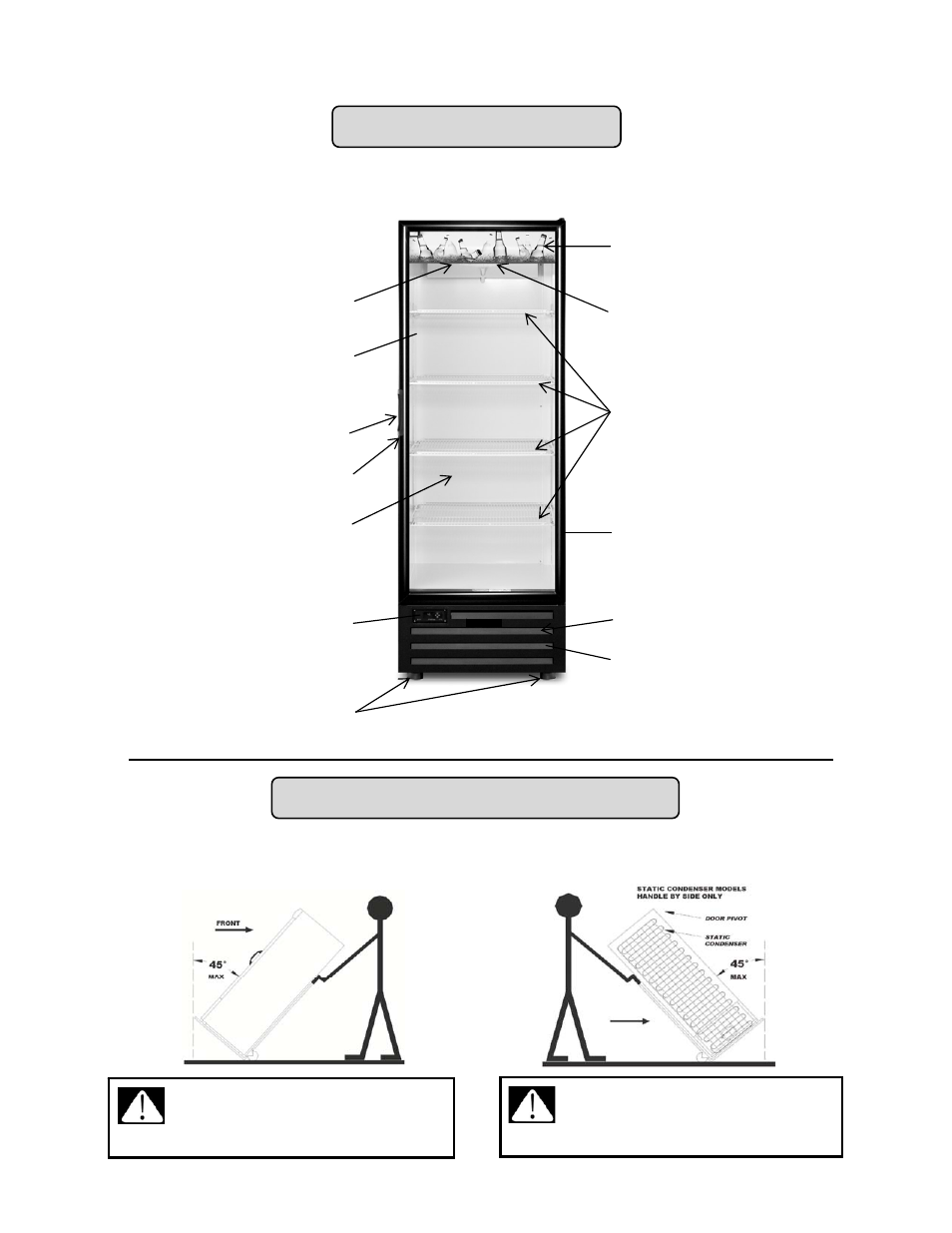 Location of parts, Handling & transport | Summit SCR1505 User Manual | Page 6 / 14
