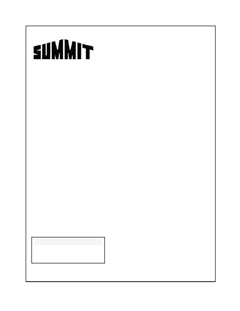 Summit SWBV3067 User Manual | 8 pages