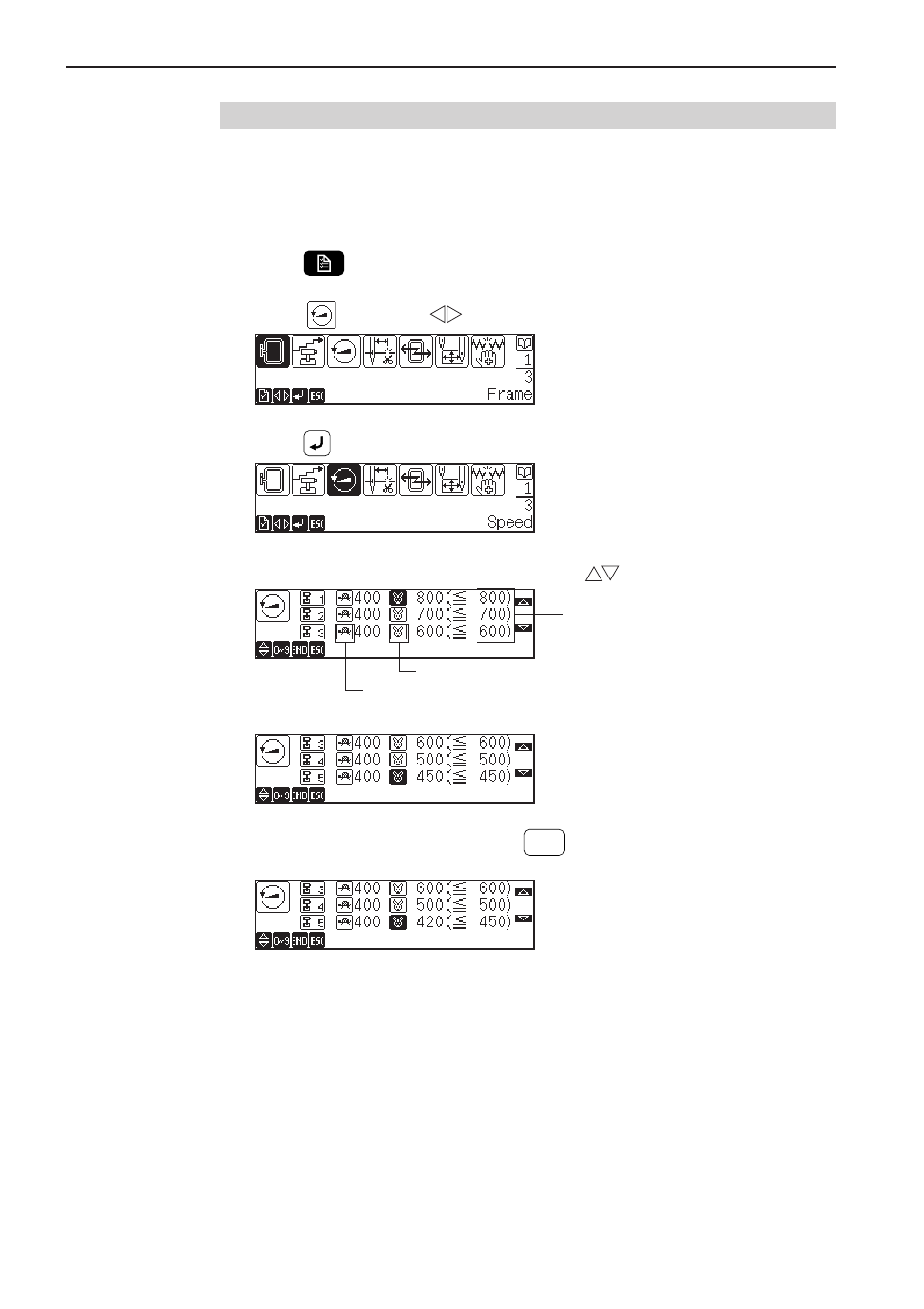 Speed of each speed range | Brother BES-1261BC User Manual | Page 100 / 164