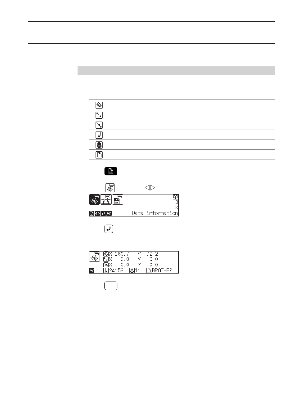 Display of information, Pattern information | Brother BES-1261BC User Manual | Page 115 / 164
