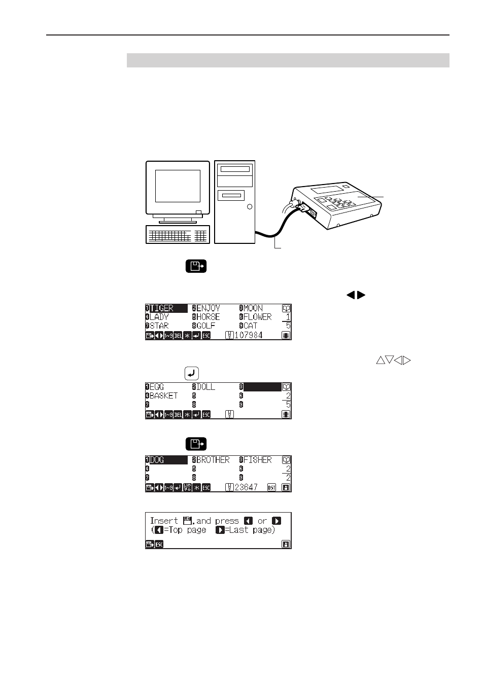 Registration of embroidery data from be-100 | Brother BES-1261BC User Manual | Page 67 / 164