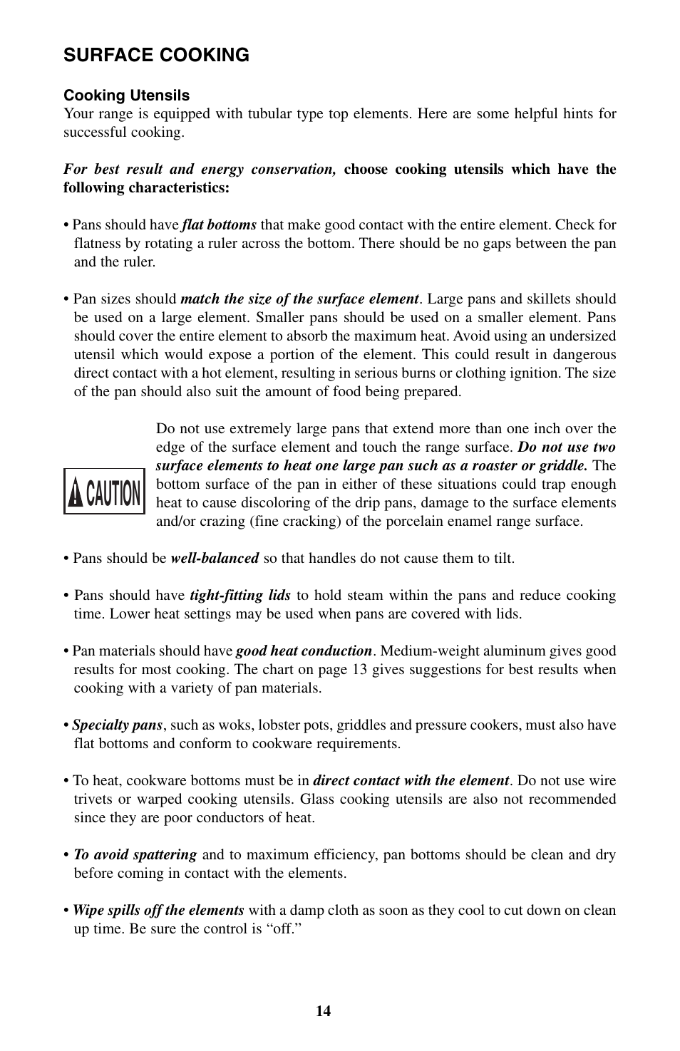 Caution | Summit WEM130DK User Manual | Page 14 / 24