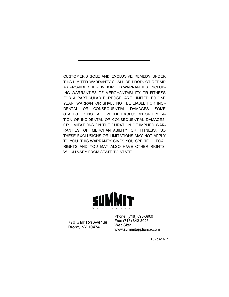 Summit SINCCOM1 User Manual | Page 12 / 12