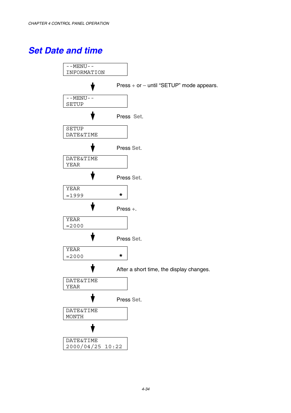Set date and time | Brother HL-3450CN User Manual | Page 107 / 227