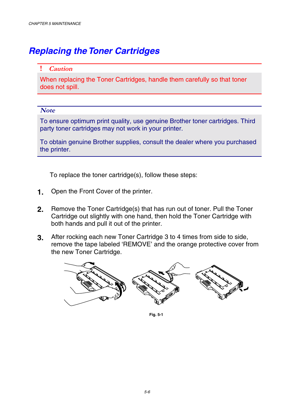 Replacing the toner cartridges | Brother HL-3450CN User Manual | Page 122 / 227