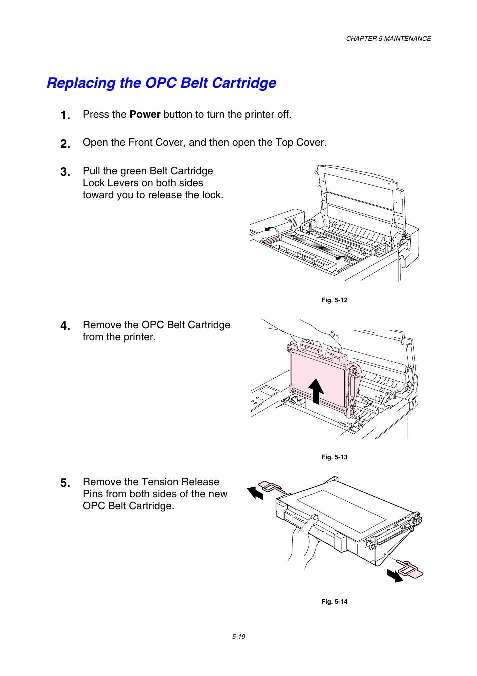 Replacing the opc belt cartridge | Brother HL-3450CN User Manual | Page 135 / 227