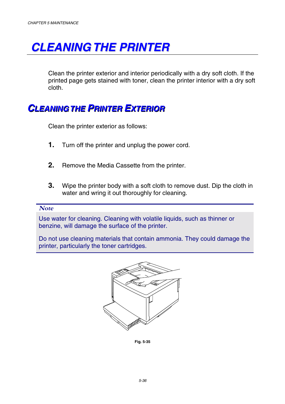 Cleaning the printer, Cleaning the printer exterior | Brother HL-3450CN User Manual | Page 152 / 227