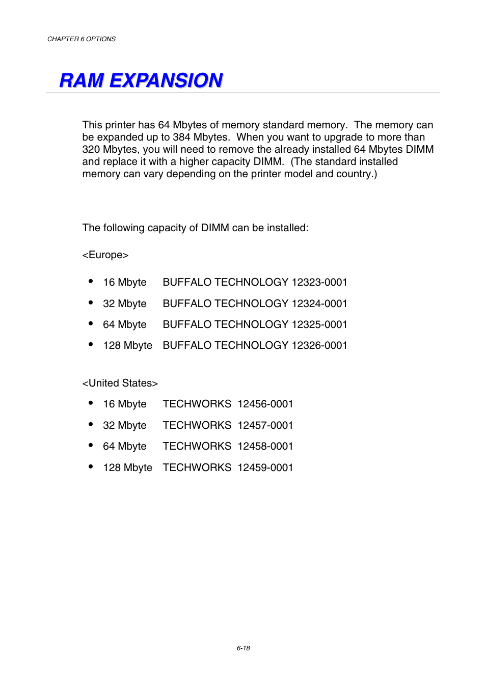 Ram expansion, Large quantity of secured data, See “ram expansion” in chapter 6 | Ram expansion” of chapter 6 | Brother HL-3450CN User Manual | Page 174 / 227