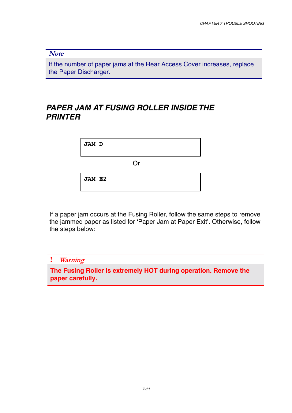 Jam d, Jam e2 | Brother HL-3450CN User Manual | Page 189 / 227