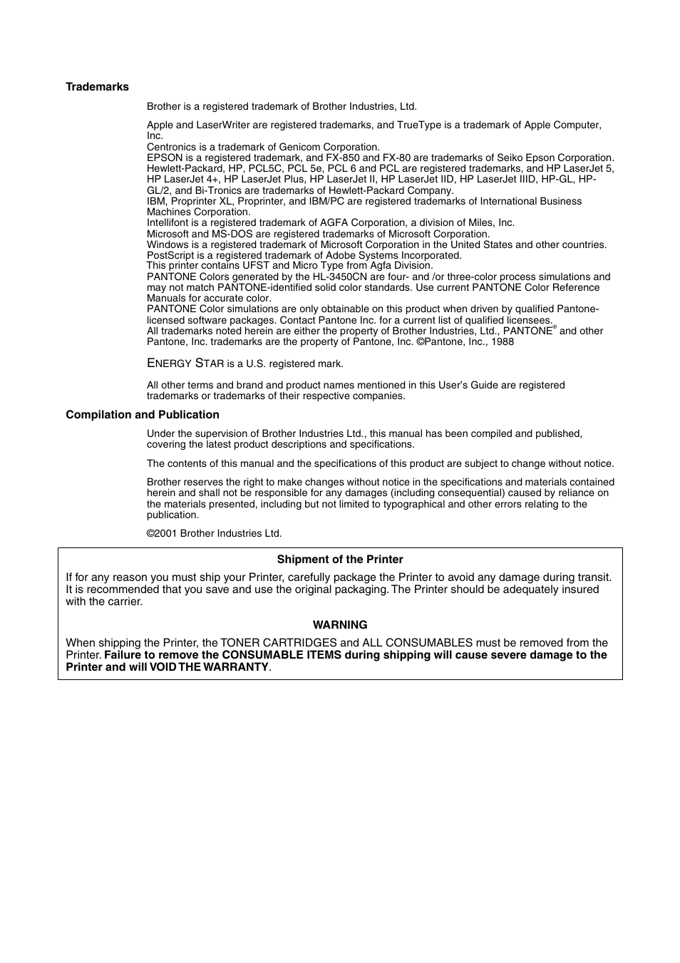 Brother HL-3450CN User Manual | Page 2 / 227