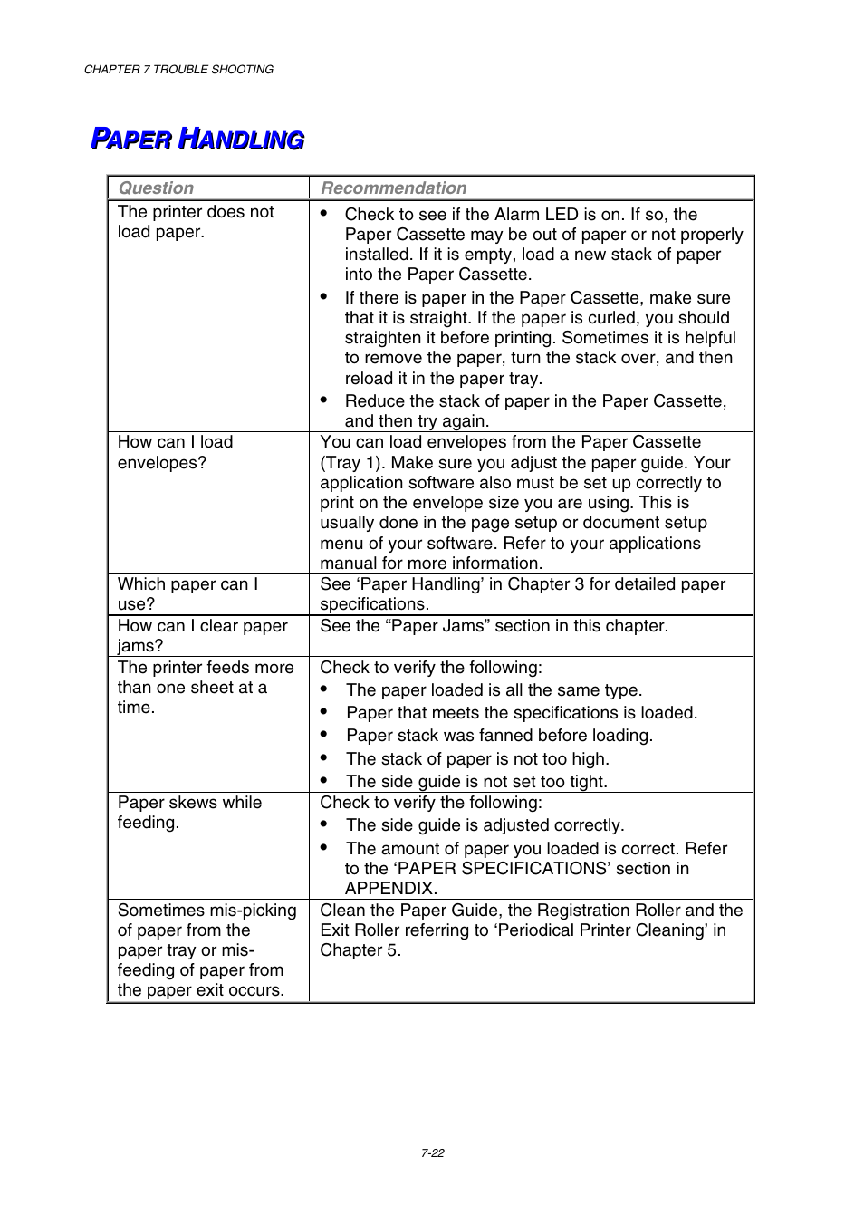 Paper handling | Brother HL-3450CN User Manual | Page 200 / 227