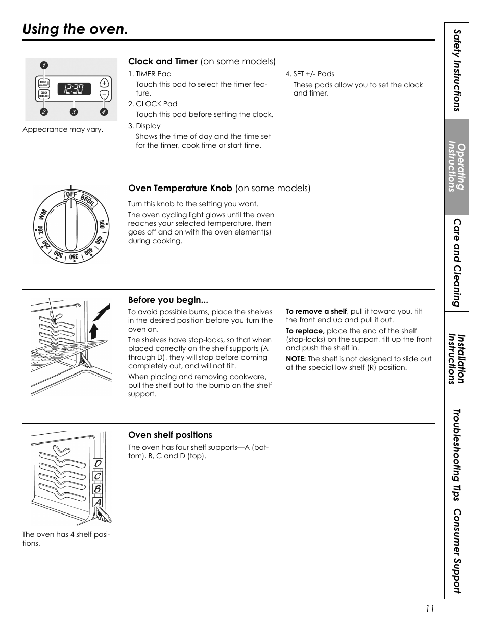 Using the oven | Summit REX242W User Manual | Page 11 / 48