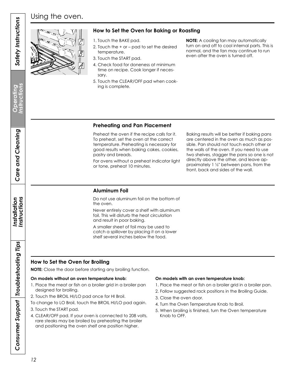 Using the oven | Summit REX242W User Manual | Page 12 / 48