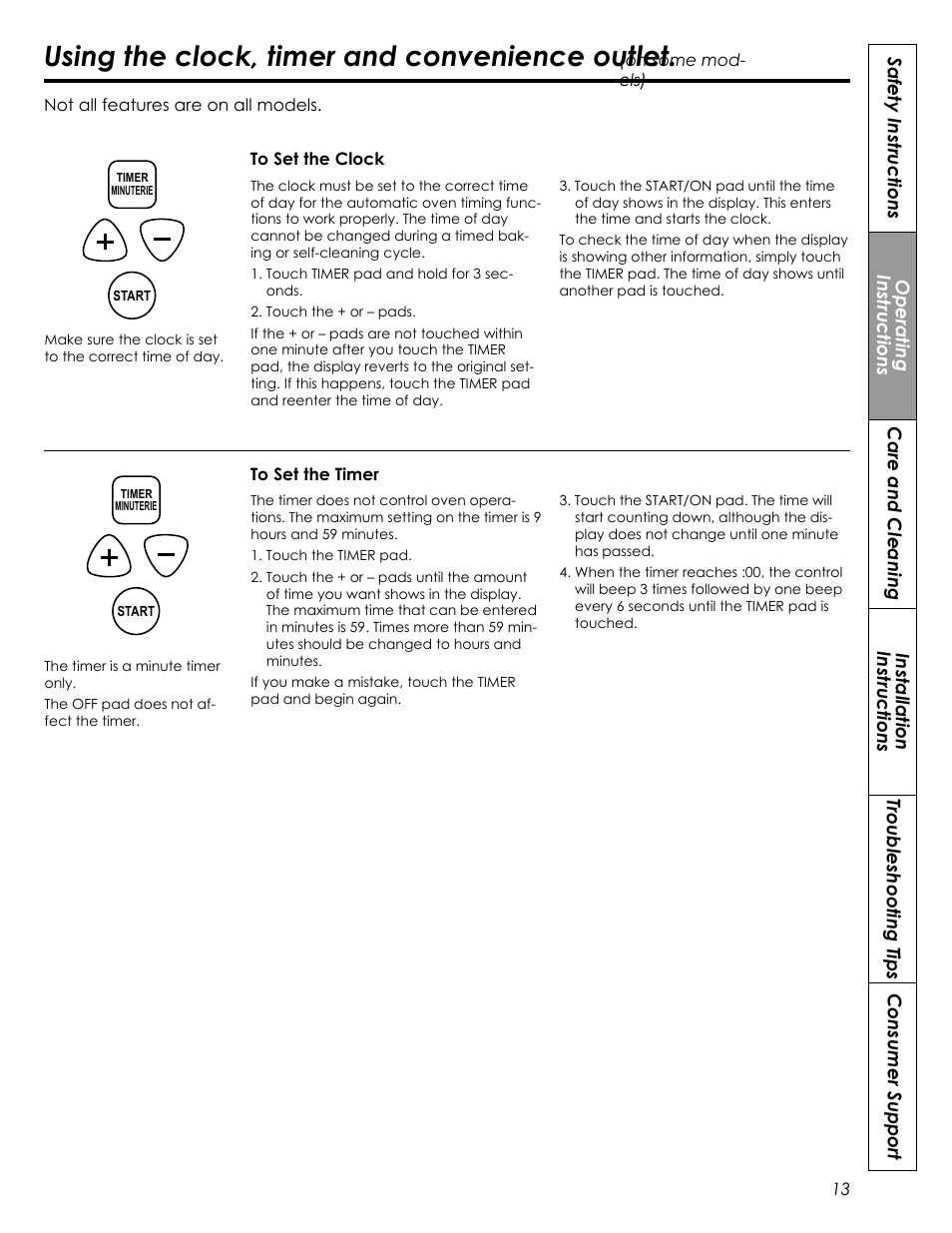 Using the clock, timer and convenience outlet | Summit REX242W User Manual | Page 13 / 48
